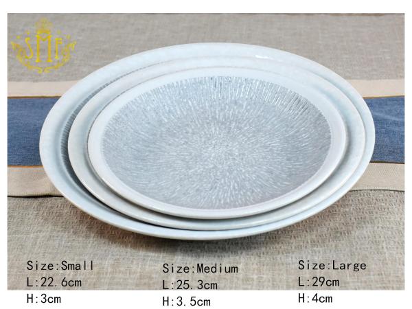 Sparkle Silver Reinforced Ceramic Dinnerware Set for Hotel and Restaurant Hand-Painted Craft Tableware Set
