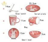 Cute Cartoon Ceramic Kids Dinnerware Set Dinner Plate and Bowl for Children Eco Friendly Food Class Tableware set