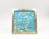 Pretty 18pcs Tea Set by Fine Bone China Embossed Gold Floral Pattern Decals with Metal Shelf