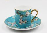 Fine Bone Chinaware 6pcs Tea Cup and Saucer Set Tea Pot for Tea Time Serving Tableware Set for Tea House
