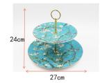 European-Style Creative High Tea 2-Tier Ceramic Fine Bone Skewers  Fruit Plates Cake 8   Plate 10.5   Dessert Plates for Wedding Birthday Party Celebration