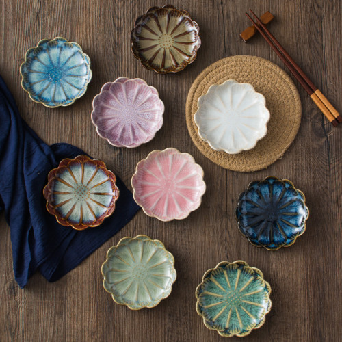 Ceramic Snack Tray for Mini Dinner Dish and Pretty Sushi Plate Saucer Trays for Home and Restaurant