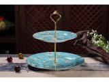European-Style Creative High Tea 2-Tier Ceramic Fine Bone Skewers  Fruit Plates Cake 8   Plate 10.5   Dessert Plates for Wedding Birthday Party Celebration