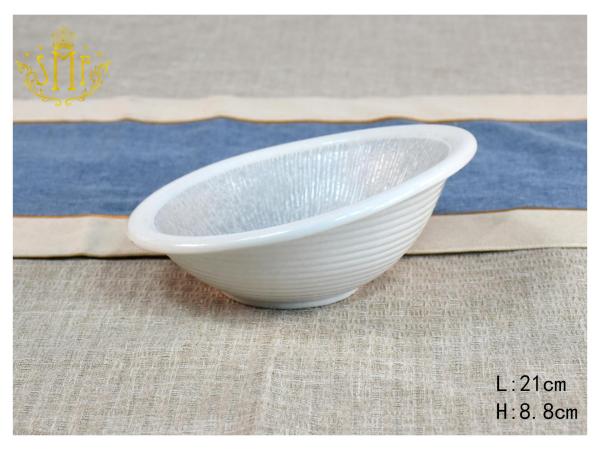 Vintage Irregular Shapes Snow Flake Design Porcelain  Bowls and Plates by Reactive Isolated glazed craft