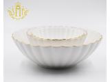 Vintage Ice Snow White Fine Bone China Teapot Set  Dinner Plate and Dessert bowls A grade Food Safety with gold rim decoration