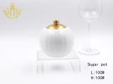 SMF A grade New Design Pumkins Shape Fine Bone China Coffee Tea Pot Set Cup and Saucer Ceramic Desserts Plate with Hand-painting gold decoration craft for home and restaurant tea time