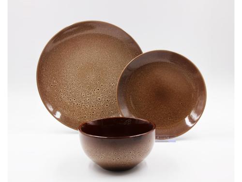 Custom Colorful Antique Reactive Glaze Stoneware Dinner Sets Ceramic Tableware Dining Plates Bowl