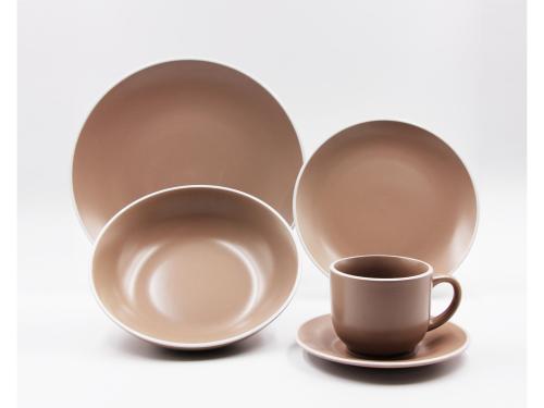 SMF Customized Stoneware Solid Sugar Color 16pcs dinner set 20pcs Tableware Set for Household Dinner ware set