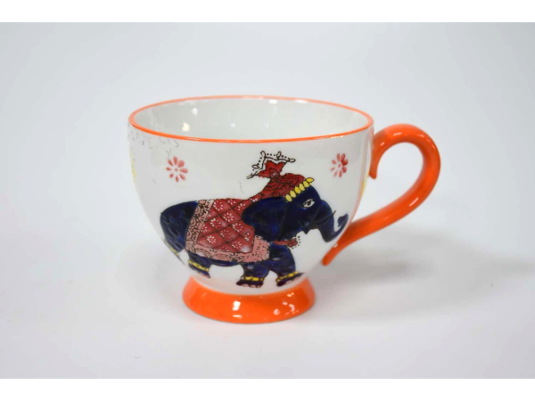New Style Pretty Porcelain Soup Mug with Handpainted Design and Eco Pad Printing Craft  Ceramic mugs for Daily use for Home and Office and Caffe      AB Grade SGS FDA Passed