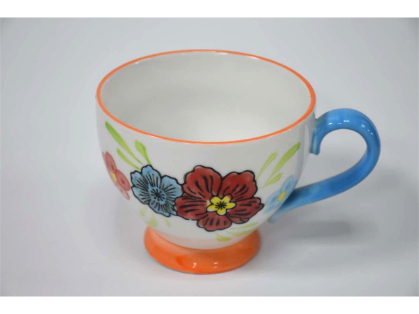 New Style Pretty Porcelain Soup Mug with Handpainted Design and Eco Pad Printing Craft  Ceramic mugs for Daily use for Home and Office and Caffe      AB Grade SGS FDA Passed