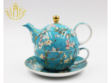 Fine Bone Chinaware Cup and Saucer Set Tea Pot Serving Tableware Set for Tea House