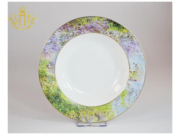 Copy New Design Elegant Complete 24pcs 60pcs 72pcs Set 10.5' Ceramic Dinner Plate Set with Beads Trim Dessert Cake Plate Dish with Gift Box