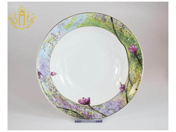 Copy New Design Elegant Complete 24pcs 60pcs 72pcs Set 10.5' Ceramic Dinner Plate Set with Beads Trim Dessert Cake Plate Dish with Gift Box