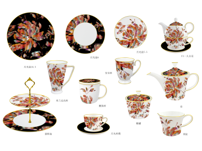 SMF Patent Design Bone China Dinner Plate Set Dinnerware Sets Wholesale Ceramic Tableware Teapot