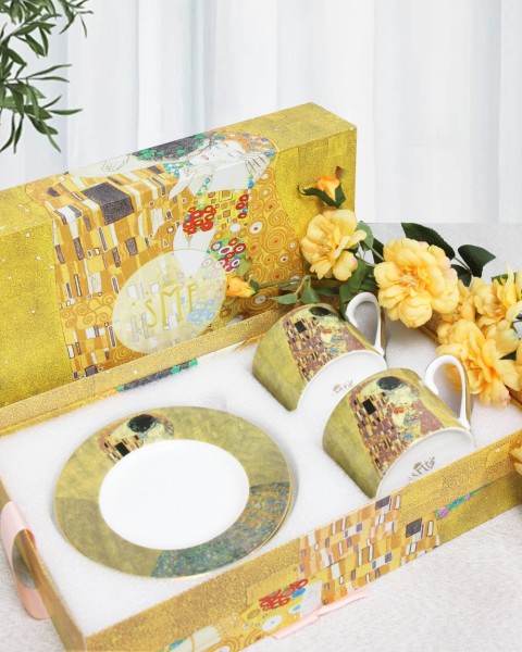 Fashion Tea Mugs Coffee Mate 2pcs Cup and Saucer Dish with Kremlin Style Tableware Plates Dishes Afternoon Tea Set Home Kitchen With Gift Box