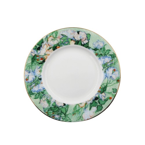 Fashion Tea Mugs Coffee Mate 2pcs Cup and Saucer Dish with White Rose Design Pattern Tableware Plates Dishes Afternoon Tea Set Home Kitchen With Gift Box