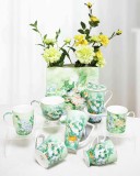 Fashion Tea Mugs Coffee Mate 2pcs Cup and Saucer Dish with White Rose Design Pattern Tableware Plates Dishes Afternoon Tea Set Home Kitchen With Gift Box
