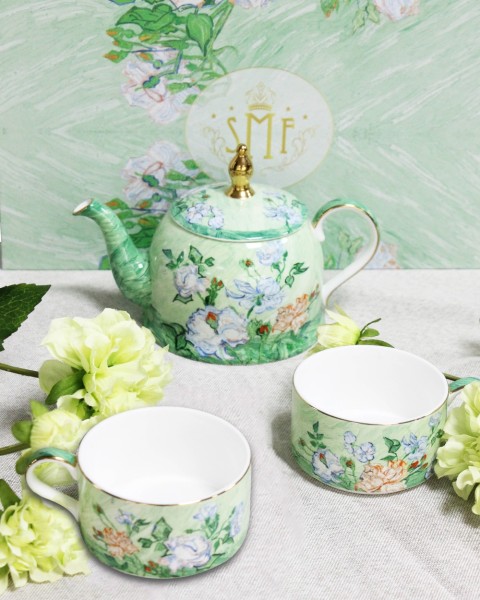 Tea Cup Set Coffee Mug Fine Bone China Dinner Set White Rose Style Delicate Packaging Ideal for Home Office Gifts
