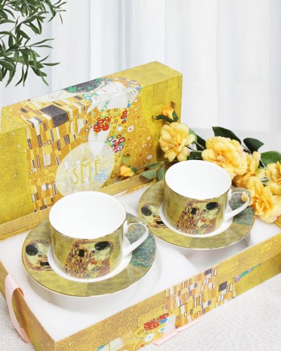 Kremlin Style Fashion Tea Mugs Coffee Mate 2pcs Cup and Saucer Dish Tableware Plates Dishes Afternoon Tea Set Home Kitchen With Gift Box