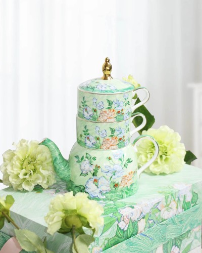 Tea Cup Set Coffee Mug Fine Bone China Dinner Set White Rose Style Delicate Packaging Ideal for Home Office Gifts