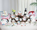 Personalized Western Style Unique Drink ware Bone China Tea Pot Teapot Coffee Cups for Drinking 800ml 1000ml 1200ml 1400ml