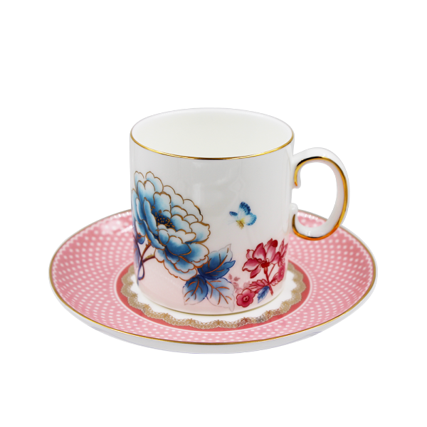 Pink flower decal Bone China Tea pot Set with Gift Box  one 800ml Teapot two 200ml cup&saucer