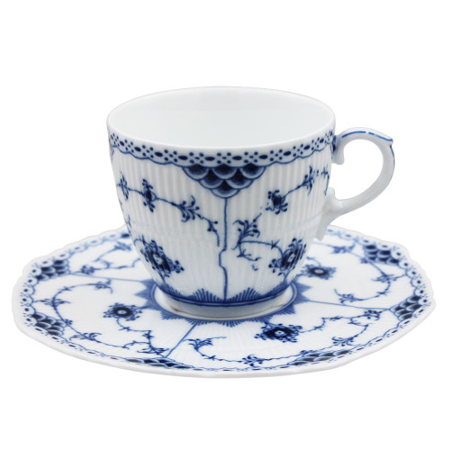 SMF Classic Qinghua Porcelain Blue-White Ceramic Tea Cup 8 oz and Saucer Set with Customization Service Underglazed Decal Design Craft