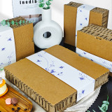 White-Blue Porcelain 10.75 inch Dining Plate with Traditional Tang Grass Design Underglazed Decal Craft with Safe Protective Honeycomb Style Raw Cardboard Mailing Box Package 2pcs Per Set