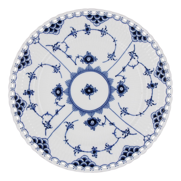 White-Blue Porcelain 10.75 inch Dining Plate with Traditional Tang Grass Design Underglazed Decal Craft with Safe Protective Honeycomb Style Raw Cardboard Mailing Box Package 2pcs Per Set