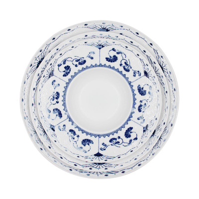 Traditional Qinghua Porcelain Soup Bowl with Underglazed Decal Design LFGB FDA Food Safe High Quality Dining Bowls
