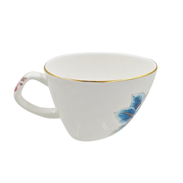 SMF Premium Fine Bone China Coffee Sets 2 with Floral Pattern Decal Design by DIY Magic Gift Set Box