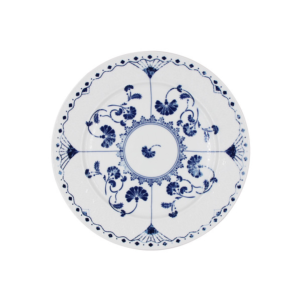 Moon Shape Porcelain Dining Plate with Ginkgo Leaves Design Blue-White Shallow Dish Underglazed Decal Ceramic Platter with Qinghua Ceramics Tray LFGB FDA Pass Food Safe