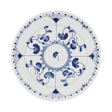 Moon Shape Porcelain Dining Plate with Ginkgo Leaves Design Blue-White Shallow Dish Underglazed Decal Ceramic Platter with Qinghua Ceramics Tray LFGB FDA Pass Food Safe
