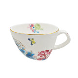 SMF Premium Fine Bone China Coffee Sets 2 with Floral Pattern Decal Design by DIY Magic Gift Set Box