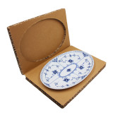SMF Blue White Porcelain  Dining Plates 12.75 inch Oval Shape Dinner Dish by Underglazed Lace Decal Craft For Household and Home Decoration