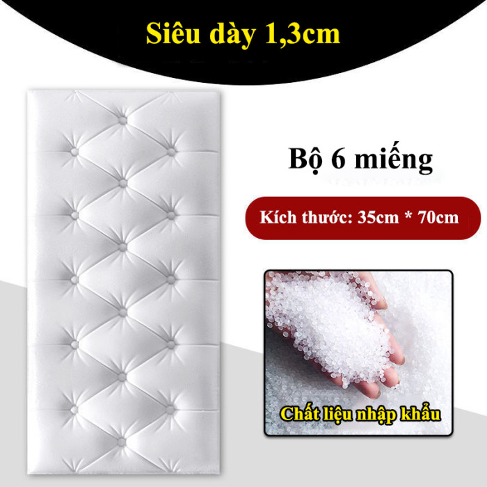 [Bộ 6 miếng] Miếng xốp mềm 3D chống va chạm đầu giường, 13mm*35cm*70cm, chất liệu xốp XPE bảo vệ môi trường [Một miếng chỉ 140K]