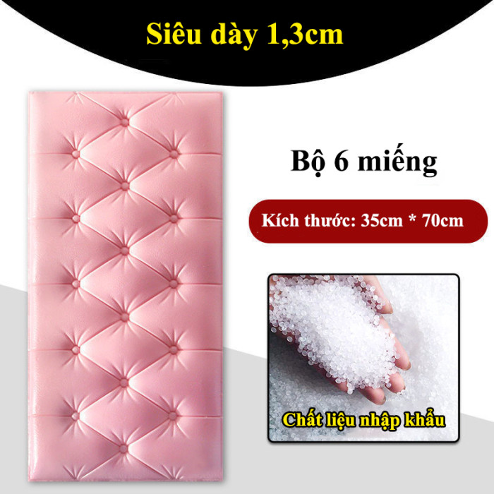 [Bộ 6 miếng] Miếng xốp mềm 3D chống va chạm đầu giường, 13mm*35cm*70cm, chất liệu xốp XPE bảo vệ môi trường [Một miếng chỉ 140K]