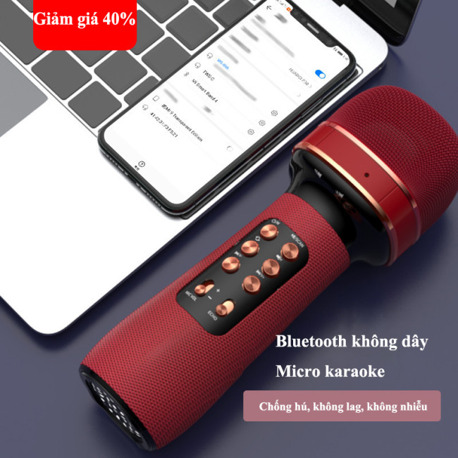 Micrô đa năng, Loa micro hát HIFI lớp K, Tích hợp âm thanh không dây, 5.0 Bluetooth.