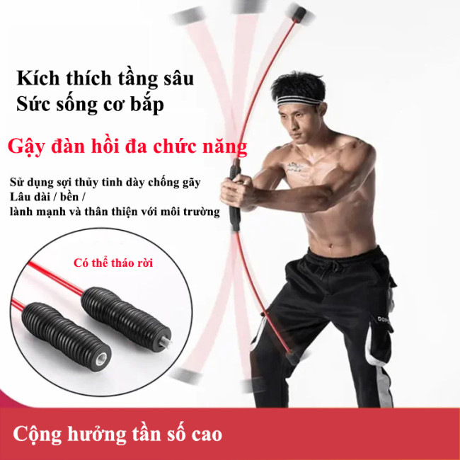 Gậy tập thể dục đa chức năng FITNESS Được quốc tế công nhận, dẻo dai đốt cháy chất béo Mười phút mỗi ngày tạo nên một thân hình nóng bỏng Rung động tần số cao kích thích sức sống của cơ bắp