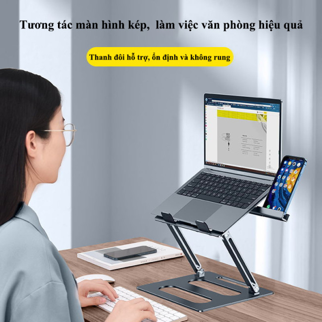 [Sản phẩm mới] Giá đỡ máy tính xách tay đa chức năng có thể nâng và gập lại, văn phòng kinh doanh, trò chơi, bảo vệ sức khỏe và cột sống cổ [Giá đỡ điện thoại di động gắn bên trong]