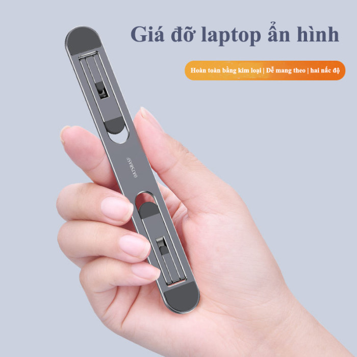 Giá đỡ laptop ẩn hình mini, hai chế độ giúp tản nhiệt hiệu quả, chất liệu hợp kim nhôm siêu nhẹ [sản phẩm mới giá đặc biệt]