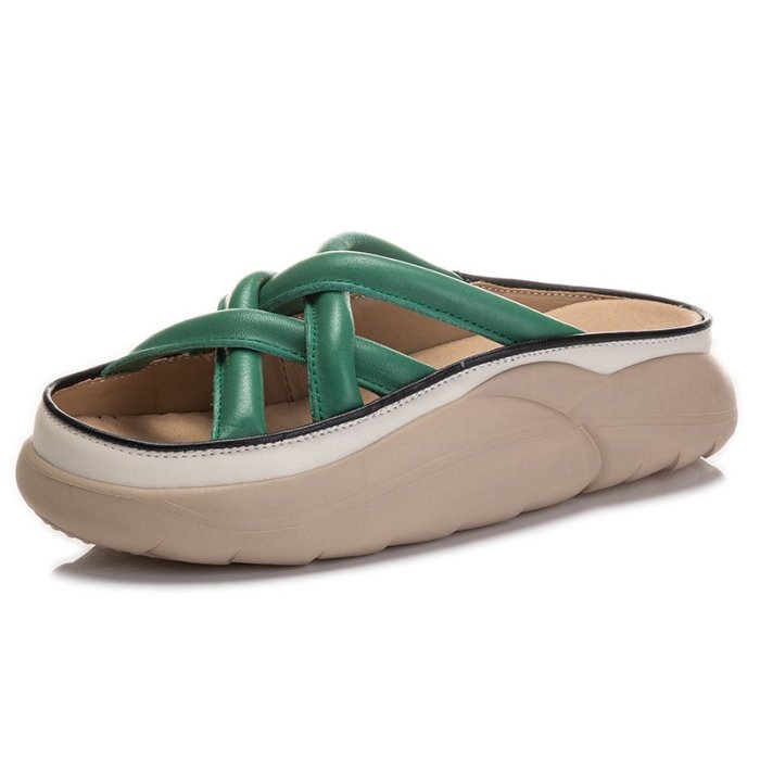 tage Cross Woven Platform Sandals