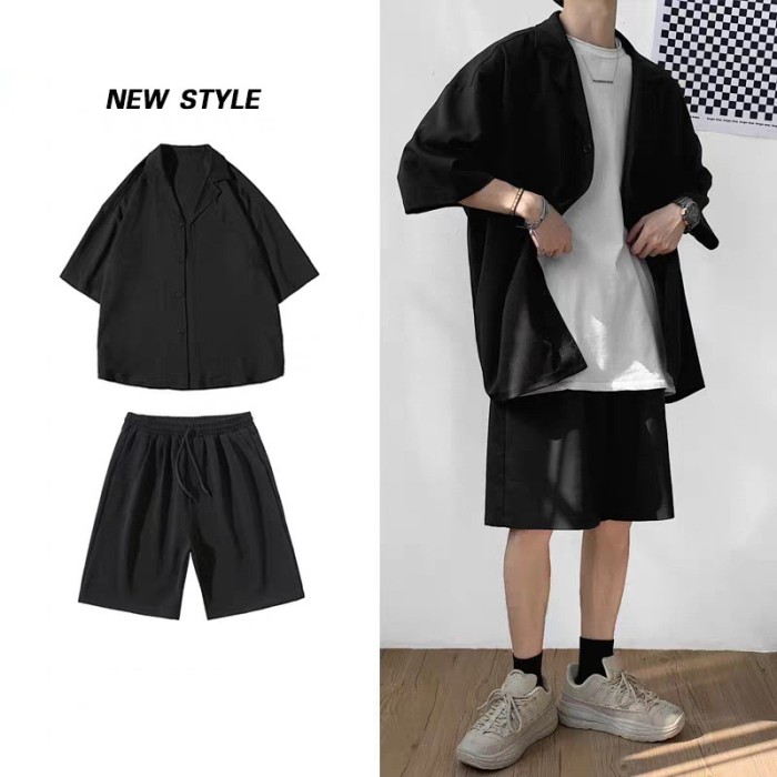 メンズシャツ＆短パンセットアップ