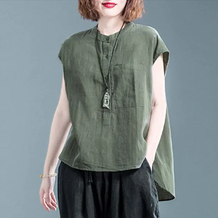 綿麻Tシャツ ゆったりめの身ごろと、涼し気な風合いで