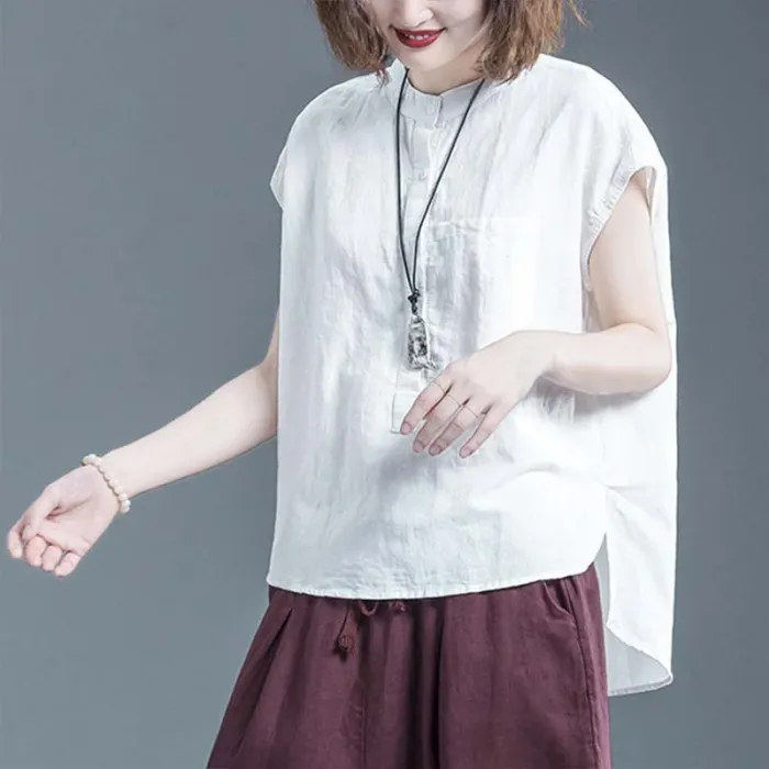 綿麻Tシャツ ゆったりめの身ごろと、涼し気な風合いで
