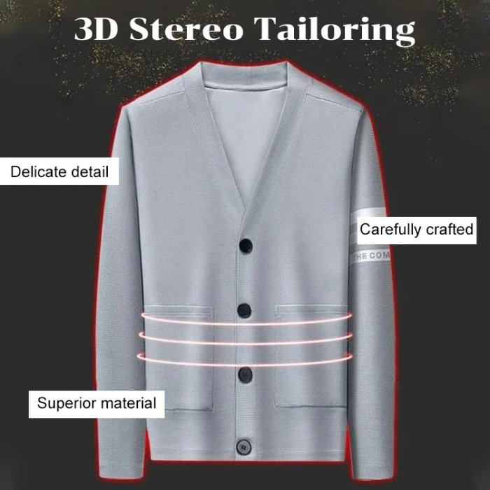 Fashionable men's knitted sweater, cardigan design is fashionable and elegant. Wool material, comfortable and breathable, keep warm