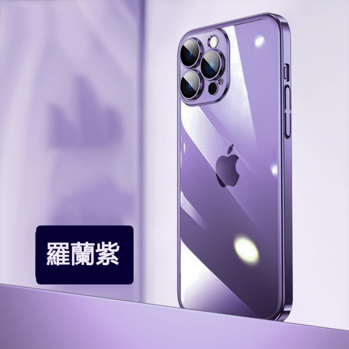 【蘋果11-14全適配】：iPhone系列一體鏡頭膜電鍍4K透明自帶防塵網手機殼 防摔耐磨防塵不留紋