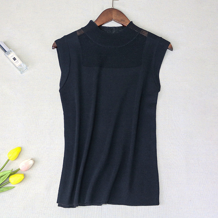 2022新品女上衣 彈力料 きで絶妙に鎖骨をチ の接触涼感タンクトップ