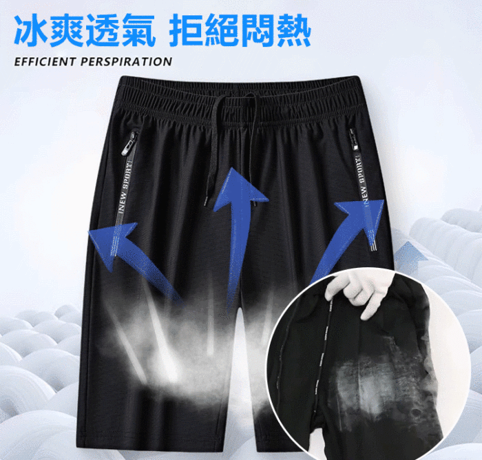 【買一送一，限時五折】男士冰絲短褲