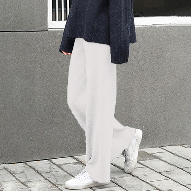 【ニットワイドパンツ】 美脚効果抜群 体型を選ばない 毛が抜けない・色落ちしない